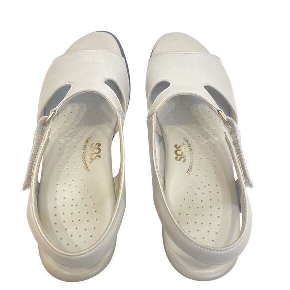 SAS SUNTIMER - PEARL BONE Tripad Comfort Block Heel Sandals Size 7.5 - Picture 4 of 6